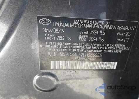 2020 Hyundai Elantra Sel из США, поврежденный, VIN 5NPD84LF2LH566556